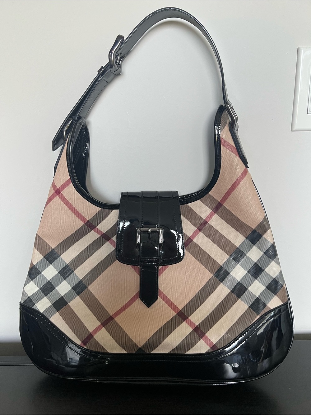 Burberry brook hobo bag w gun metal hardware